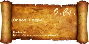 Orsós Csepel névjegykártya